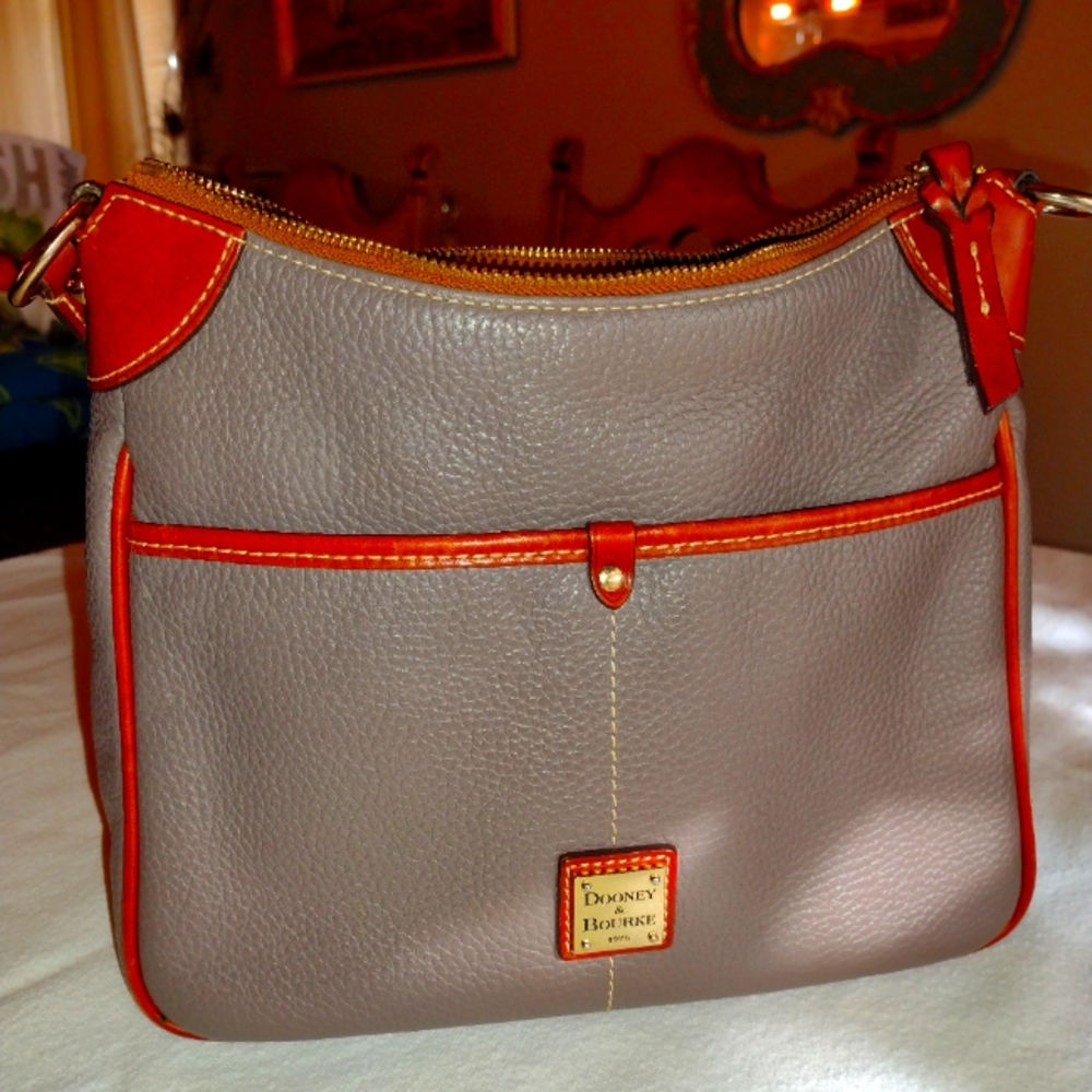 Dooney and Bourke Kimberly Pebble Grain leather Elephant color crossbody purse